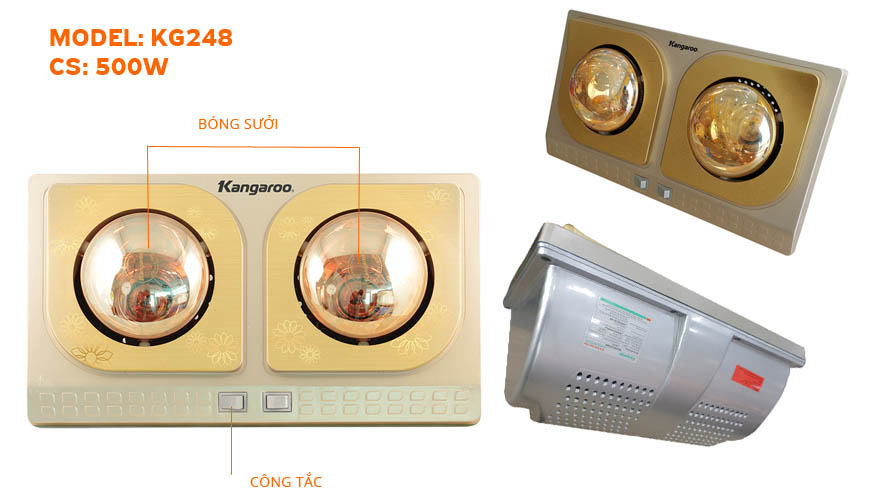 248-main Đèn sưởi nhà tắm Kangaroo KG248