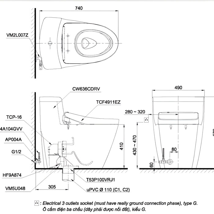 2d-bon-cau-mot-khoi-ms636cdrw12xw-nap-rua-dien-tu-washlet-dong-s7_result bản vẽ bồn cầu 1 khối MS636CDRW12XW nắp rửa điện tử WASHLET dòng S7