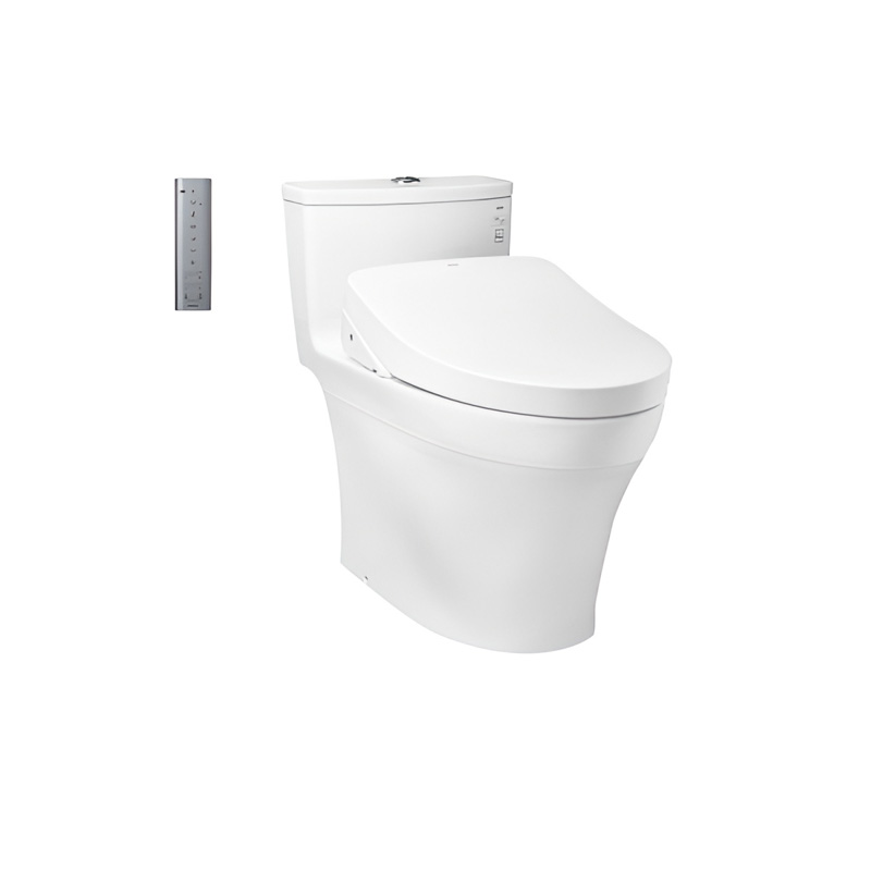 Bồn cầu toilet vệ sinh một khối kèm nắp rửa điện tử công nghệ WASHLET Bàn cầu nhà vệ sinh một khối nhập khẩu kèm nắp rửa điện tử công nghệ WASHLET