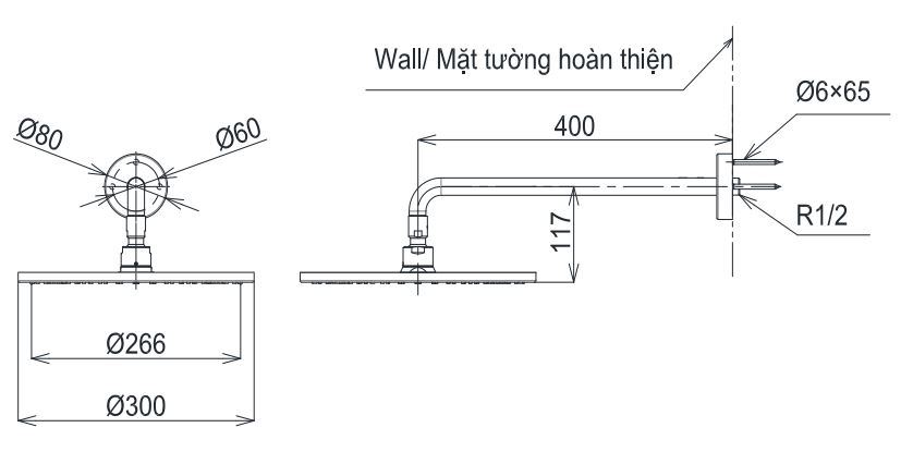 ban-ve-bat-sen-toto-tbw07003a Bản vẽ bát sen tắm TBW 07003A TOTO gắn tường 300 mm