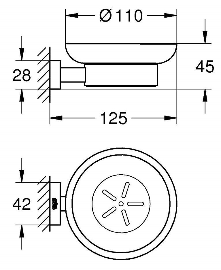 ban-ve-bo-dia-dung-xa-phong-grohe-40754001 Bản vẽ kỹ thuật giá đựng xà phòng Grohe 40754001 Essentials Cube
