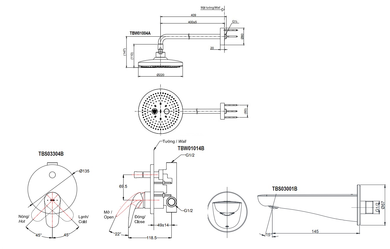 ban-ve-bo-sen-tam-toto-tbs03304b-tbw01004a-tbs03001b-am-tuong bản vẽ vòi sen TOTO TBS03304B/TBW01004A/TBS03001B âm tường