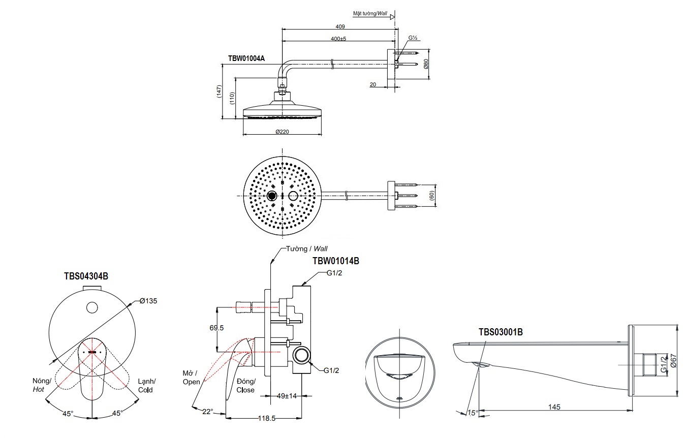 ban-ve-bo-sen-tam-toto-tbs04304b-tbw01004a-tbs03001b-am-tuong bản vẽ vòi sen TOTO TBS04304B/TBW01004A/TBS03001B âm tường