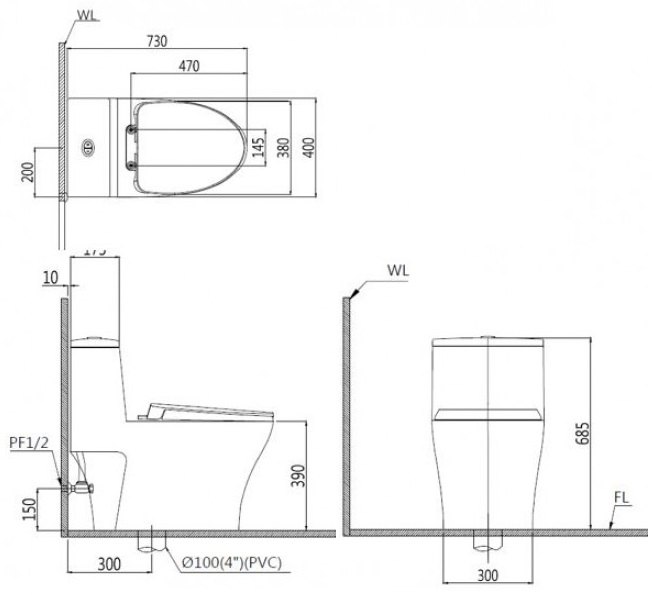 ban-ve-bon-cau-caesar-cd1356-taf060 Bản vẽ bồn cầu Caesar CD 1356 + nắp cơ TAF060