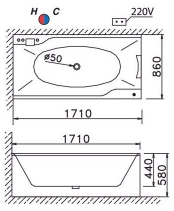 ban-ve-bon-tam-caesar-at0870l-r Bản vẽ bồn tắm Caesar chân yếm AT0870 L/R 1.7M