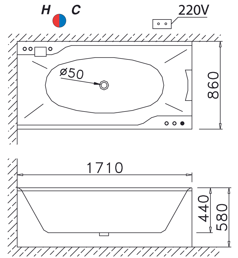 ban-ve-bon-tam-massage-caesar-mt0870 bản vẽ bồn tắm Caesar MT0870 massage xây
