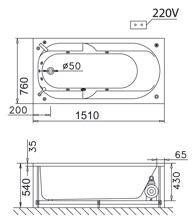 ban-ve-bon-tam-massage-caesar-mt250 Bản vẽ kỹ thuật bồn tắm massage Caesar MT0250