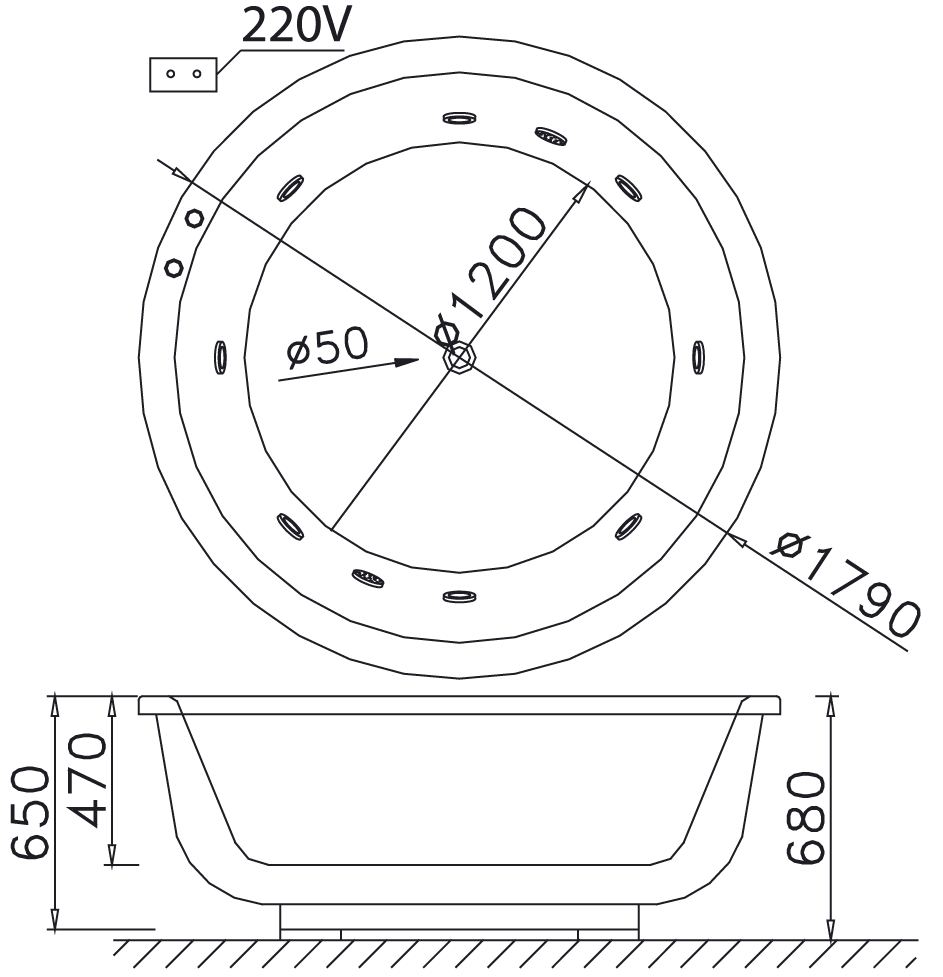 ban-ve-bon-tam-massage-caesar-mt6470a bản vẽ bồn tắm Caesar MT6470A massage xây