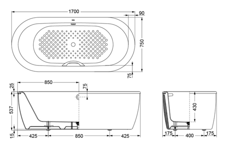 ban-ve-bon-tam-toto-fbyn1716cpwe Bản vẽ bồn tắm TOTO FBYN1716CPWE#W