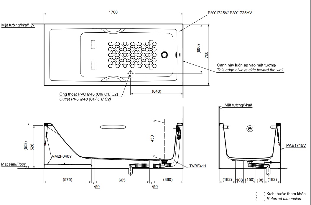 ban-ve-bon-tam-toto-pay1725v Bản vẽ kỹ thuật bồn tắm TOTO PAY1725VC-TBVF411