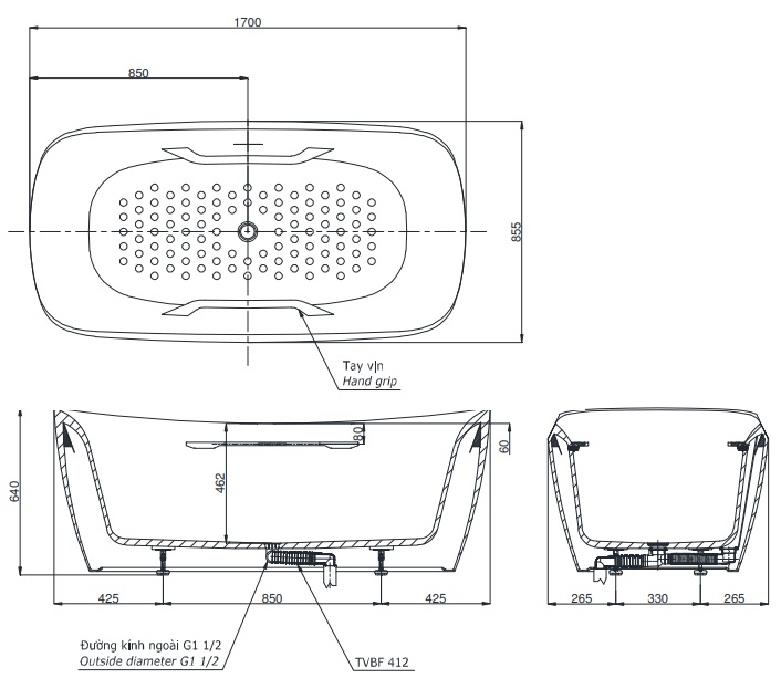 ban-ve-bon-tam-toto-pjy1734hpwe-gw Bản vẽ bồn tắm PJY1734HPWEN màu GW TOTO