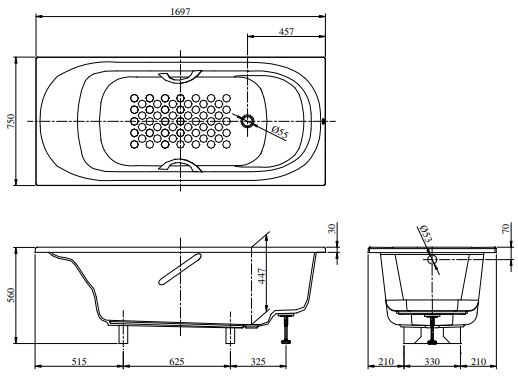 ban-ve-bon-tam-toto-ppy1750pe-p-tvbf411 Bản vẽ bồn tắm TOTO PPY1750PE#P-TVBF411