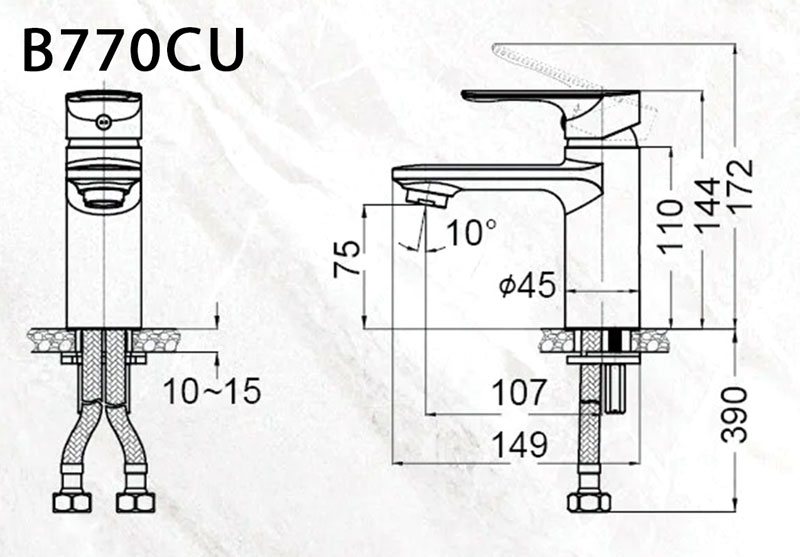 ban-ve-caesar-b770cu Bản vẽ kích thước vòi chậu Caesar B770CU