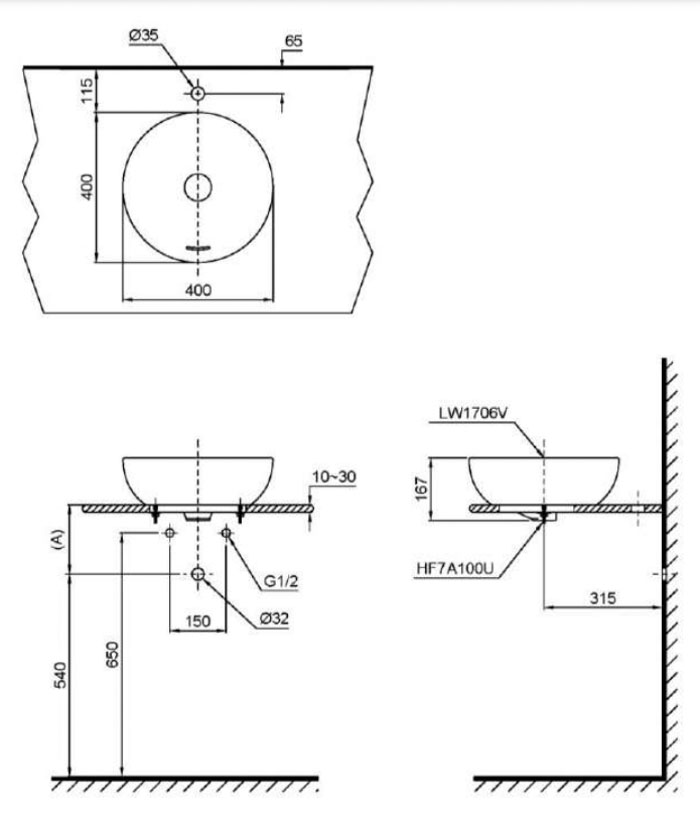 ảnh 2d chậu lavabo đặt bàn LT1706