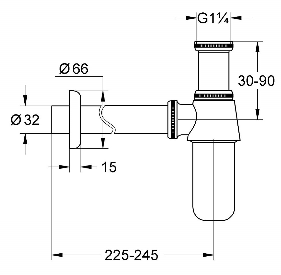 Bản vẽ co P thoát nước lavabo 28920000 Grohe
