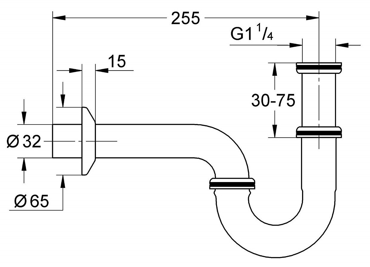 ban-ve-co-p-thoat-nuoc-grohe-28947000 Bản vẽ co P thoát nước lavabo 28947000 Grohe