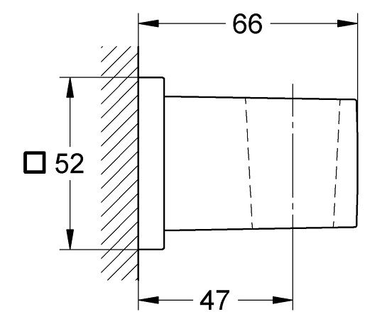 Bản vẽ kích thước kệ gác sen 27693000 Grohe gắn tường