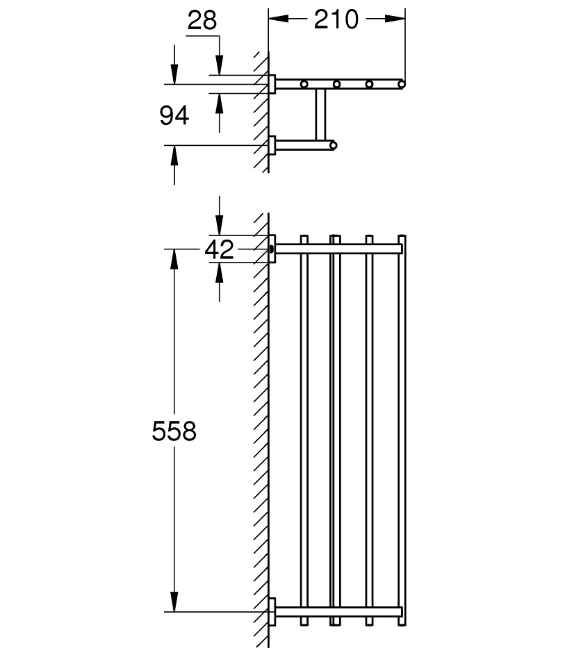 ban-ve-ke-khan-grohe-40512001-2-tang Bản vẽ kích thước kệ khăn Essentials Cube Multi Grohe 40512001
