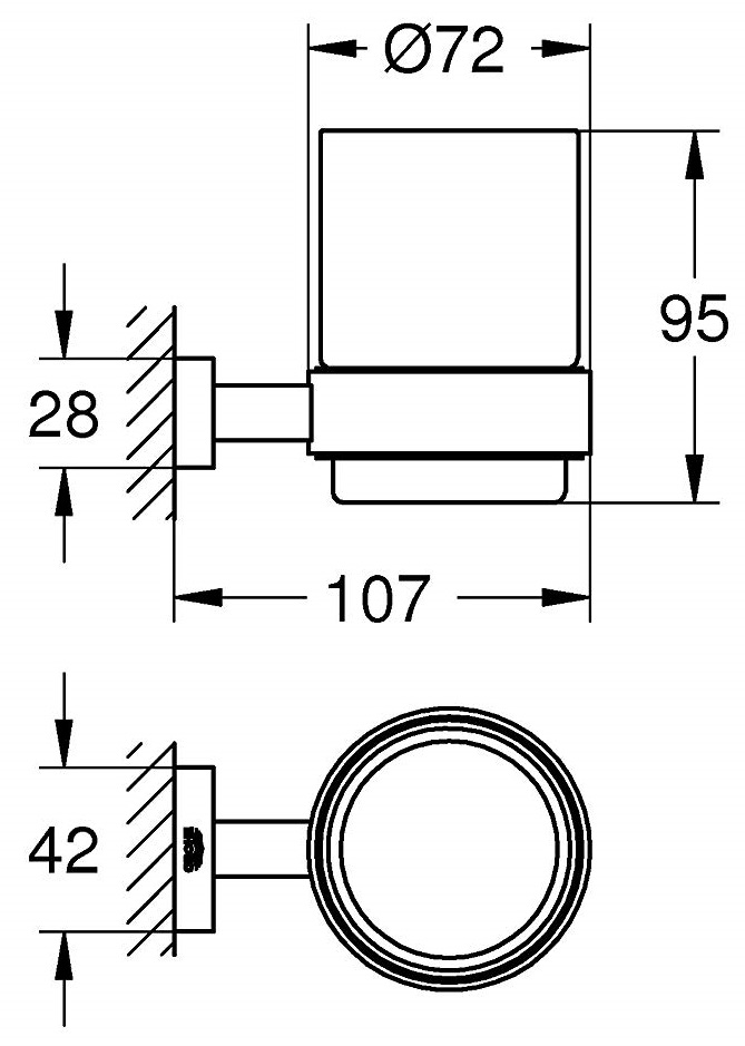 ban-ve-ke-ly-grohe-40755001 Bản vẽ kỹ thuật ly đựng bàn chải 40755001 Grohe