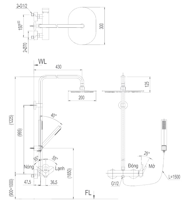 ban-ve-sen-cay-inax-bfv-60s Bản vẽ kỹ thuật vòi cây sen tắm INAX BFV-60S