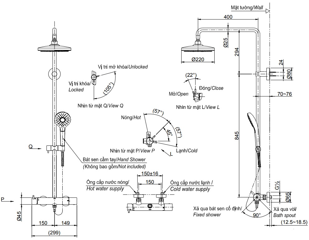 ban-ve-sen-cay-toto-tbw01303b Bản vẽ vòi hoa sen tắm TOTO TBW01303B
