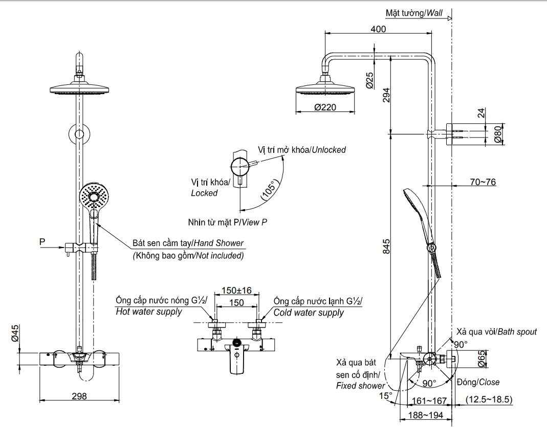 ban-ve-sen-cay-toto-tbw01401-nhiet-do Bản vẽ vòi hoa sen tắm TOTO TBW01401B