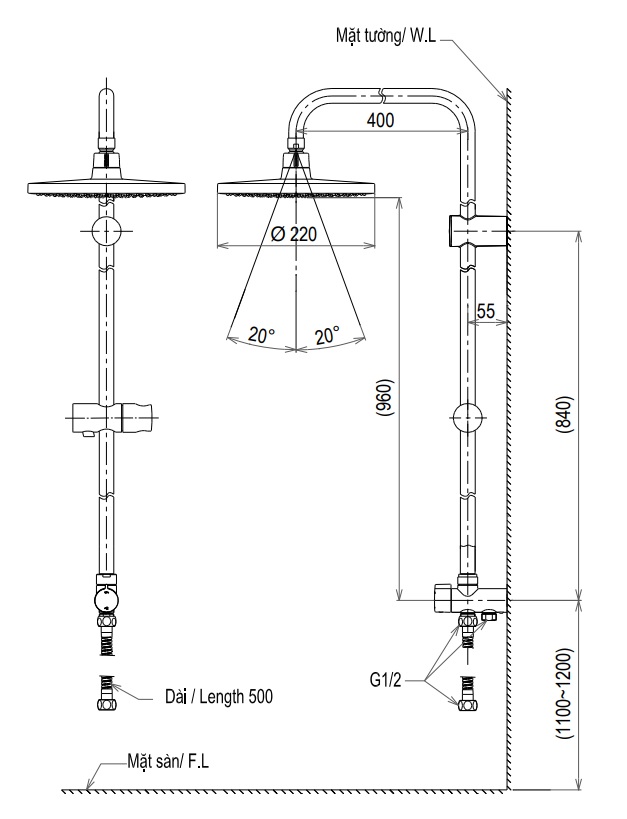ban-ve-sen-tam-toto-tvsm104nsr-dm907cs bản vẽ vòi sen tắm TVSM104NSR-DM907CS TOTO nóng lạnh