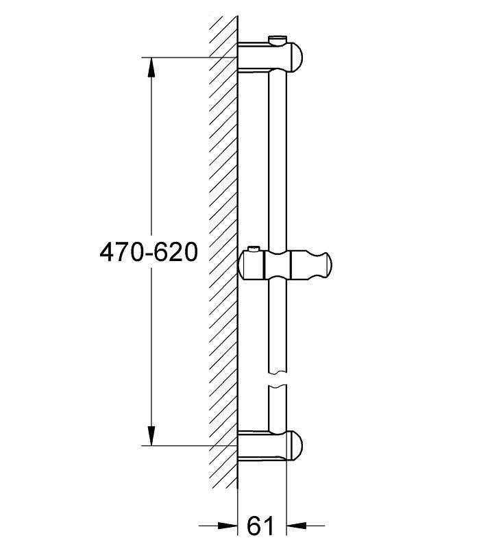 Bản vẽ thanh trượt Euphoria 600 27499000 Grohe