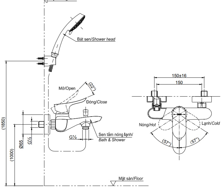 ban-ve-tototbg01302v-dgh104zr Bản vẽ kỹ thuật vòi sen TOTO TBG01302V DGH104ZR