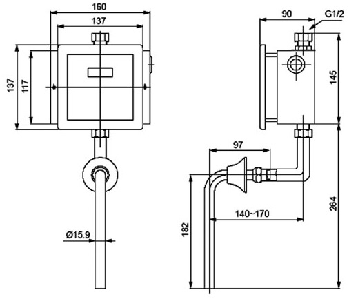 ban-ve-van-xa-tieu-inax-okuv-32sm Bản vẽ kỹ thuật van xả tiểu cảm ứng INAX OKUV-32SM