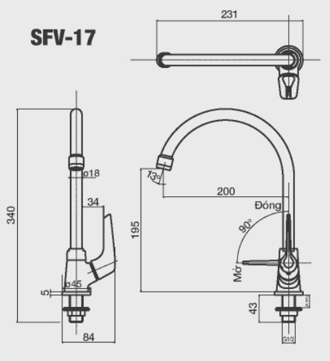 ban-ve-voi-bep-inax-sfv-17 Bản vẽ vòi bếp INAX SFV-17 lạnh