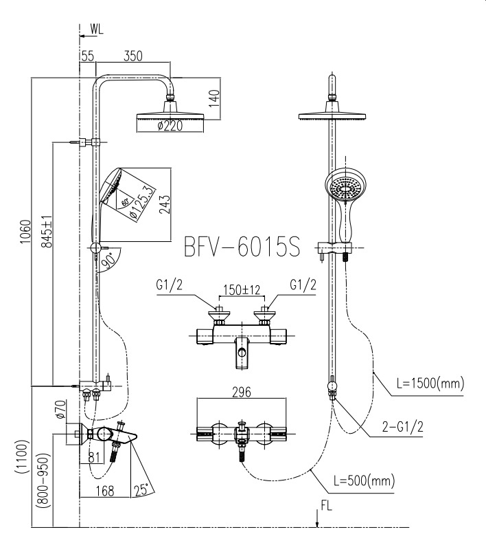 ban-ve-voi-sen-cay-inax-bfv-6015s-nong-lanh Bản vẽ vòi sen cây INAX BFV-6015S nóng lạnh