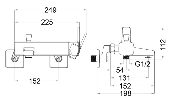 ban-ve-voi-sen-nong-lanh-caesar-s593c Bản vẽ kỹ thuật vòi sen tắm nóng lạnh caesar S 593C