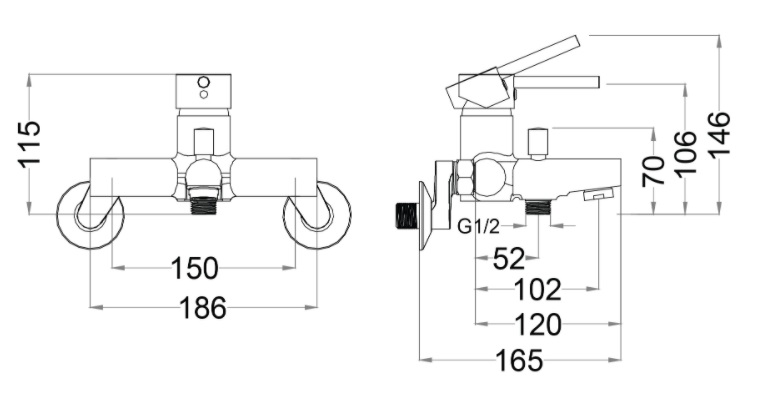 ban-ve-voi-sen-tam-nong-lanh-caesar-s353c Bản vẽ kỹ thuật vòi sen tắm caesar S 353C