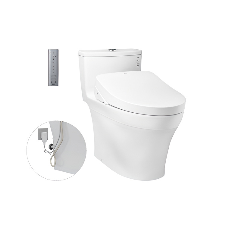 Bệ vệ sinh một khối nhập khẩu kèm nắp rửa điện tử WASHLET cao cấp Bồn cầu vệ sinh một khối chính hãng kèm nắp rửa điện tử WASHLET cao cấp