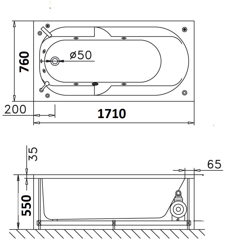 bon-tam-caesar-mt0670-massage Bản vẽ kỹ thuật bồn tắm dài Caesar MT0670 1,7M