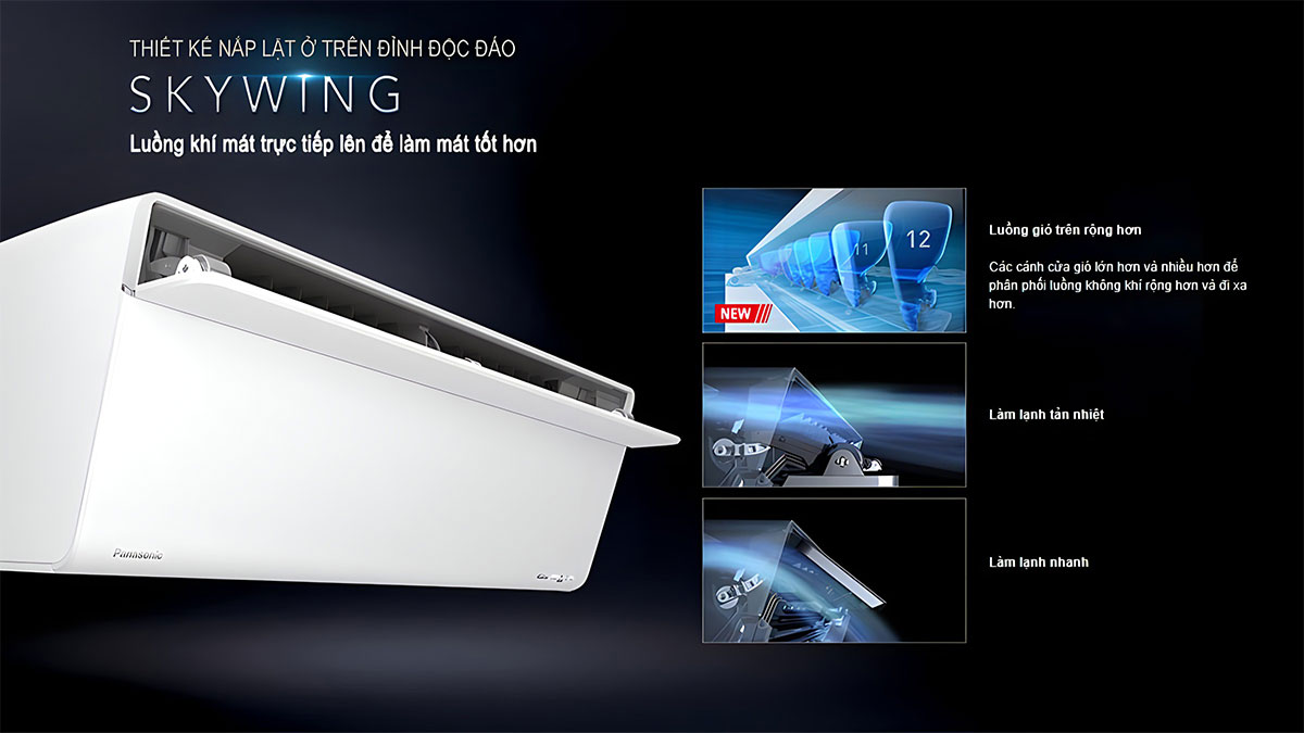 canh-dao-gio-skywing1 Cánh đảo gió Skywing giúp luồng khí lạnh được rải đều khắp căn phòng