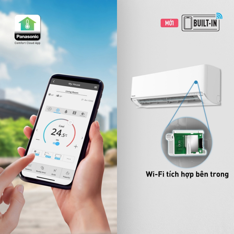 ckeditor_3382454 Điều khiển bằng Wifi - Điều hòa Panasonic 2 chiều Inverter 11900 BTU CU/CS-XZ12XKH-8