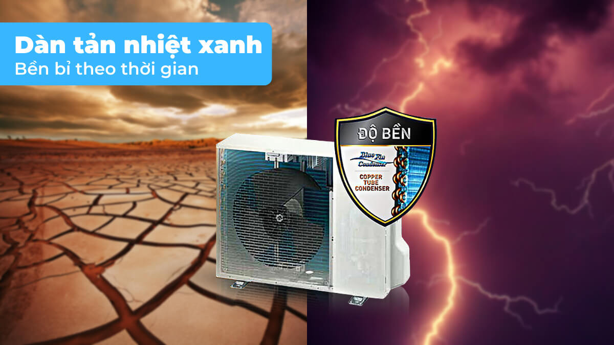 dan-tan-nhiet-xanh1 Dàn tản nhiệt xanh xanh giúp máy hoạt động bền bỉ dưới mọi thời tiết.