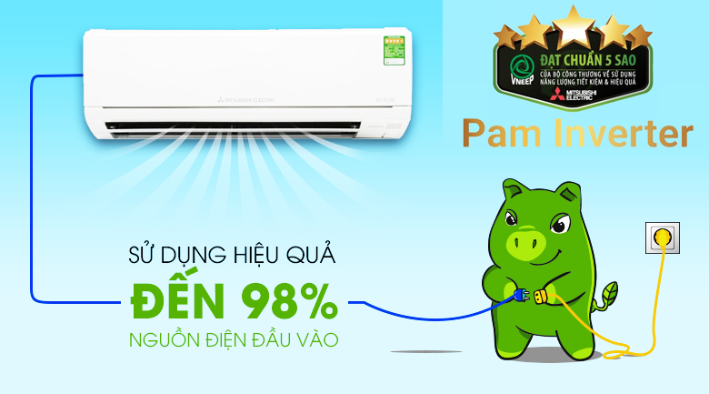dieu-hoa-mitsubishi-inverter-1 Điều hòa Mitsubishi Electric Công nghệ DC PAM inverter tiết kiệm điện