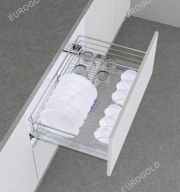 Gia bat dia nan am tu gan canh ray giam chan Giá bát đĩa inox nan âm tủ - Gắn cánh, ray giảm chấn Eurogold