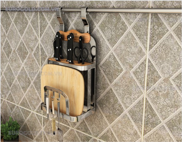 gia de dao thot treo ngoai inox 304 Giá để dao thớt treo ngoài inox 304