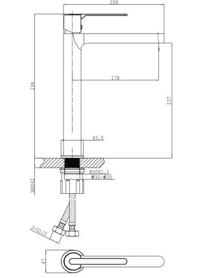 h-2600ab-1 Vòi lavabo Huge H-2600AB
