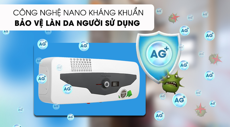 Máy nước nóng Kangaroo 22 lít KG 70A2 - loại bỏ vi khuẩn, an toàn cho làn da người dùng với công nghệ kháng khuẩn nano Máy nước nóng Kangaroo 22 lít KG 70A2 - loại bỏ vi khuẩn, an toàn cho làn da người dùng với công nghệ kháng khuẩn nano