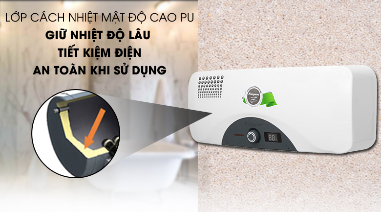 Lớp cách nhiệt mật độ cao PU - Máy nước nóng Kangaroo 22 lít KG 72A2 Lớp cách nhiệt mật độ cao PU - Máy nước nóng Kangaroo 22 lít KG 72A2