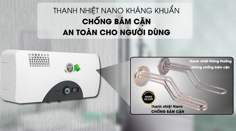 Thanh nhiệt mạ bạc kháng khuẩn - Máy nước nóng Kangaroo 30 lít KG 72A3
