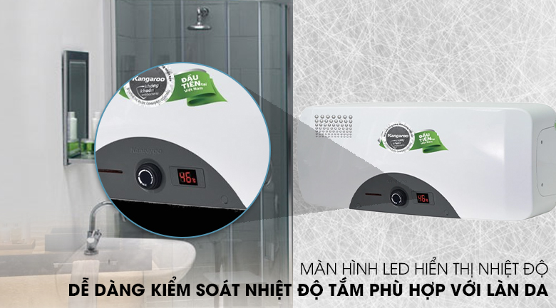 Màn hình hiển thị nhiệt độ - Máy nước nóng Kangaroo 30 lít KG 72A3