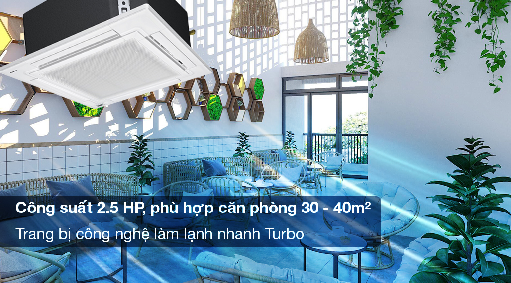 Máy lạnh âm trần Panasonic 2.5 HP S-2430PU3H/U-24PR1H5 - Công suất 2.5 HP phù hợp diện tích từ 30 - 40m2, trang bị công nghệ làm lạnh nhanh Turbo Máy lạnh âm trần Panasonic 2.5 HP S-2430PU3H/U-24PR1H5 - Công suất 2.5 HP phù hợp diện tích từ 30 - 40m2, trang bị công nghệ làm lạnh nhanh Turbo