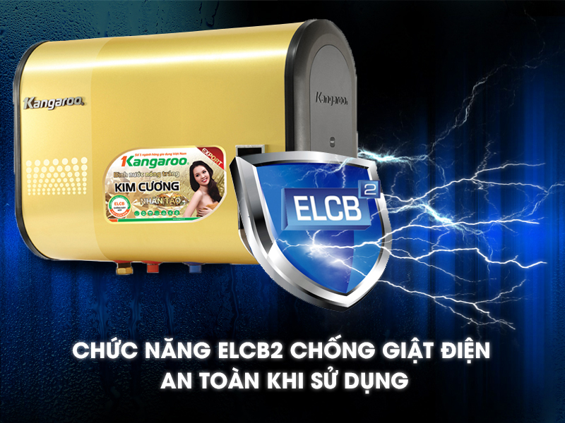 ELCB - Bình tắm nóng lạnh Kangaroo 32 lít KG660Y ELCB - Bình tắm nóng lạnh Kangaroo 32 lít KG660Y