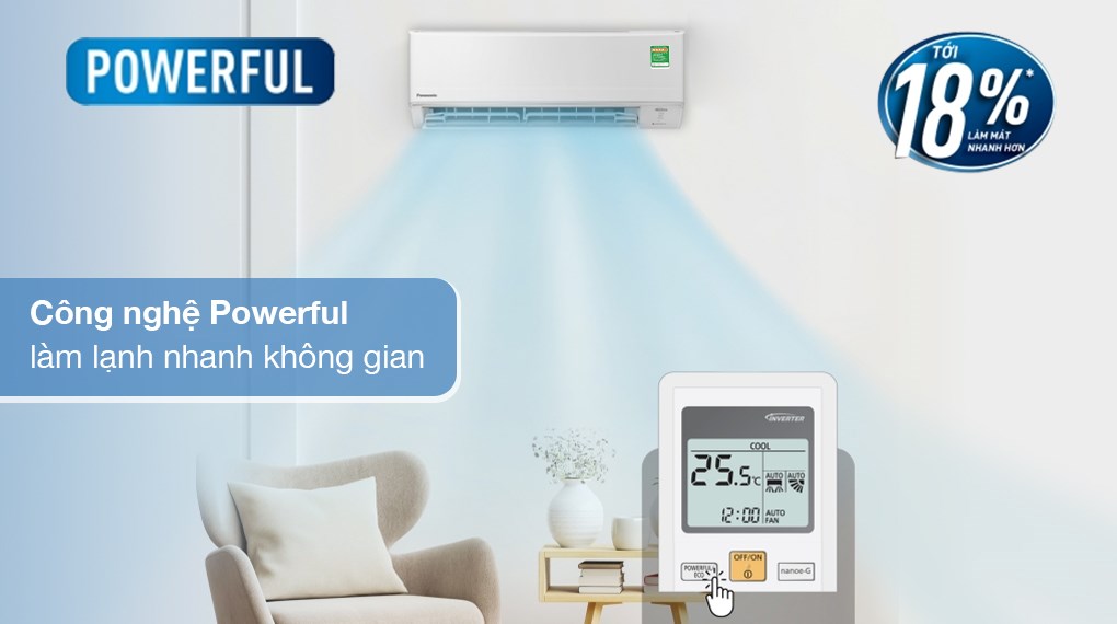 Máy lạnh Panasonic Inverter 1.5 HP CU/CS-PU12XKH-8M - Làm lạnh nhanh Máy lạnh Panasonic Inverter 1.5 HP CU/CS-PU12XKH-8M - Làm lạnh nhanh